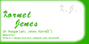 kornel jenes business card